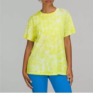 Lululemon All Yours Bright Yellow T-shirt Tie Dye women’s size 8 soft cotton